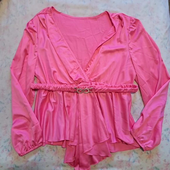 SHEIN Plus Size Peplum Pink Top - Picture 3 of 3